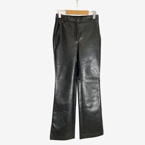 Babaton by Aritzia Black Vegan Leather Publish Pant / size 2 US